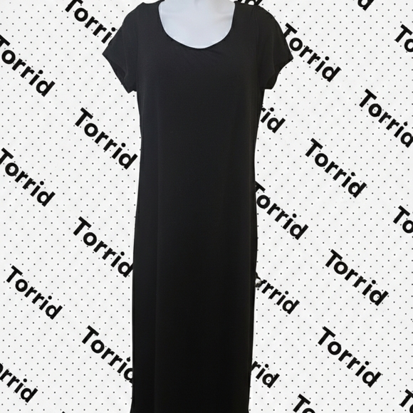 torrid Dresses & Skirts - SALE - ​PLUS-Torrid Super Soft Black Short Sleeve Maxi Dress